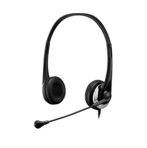 Adesso Headset Stereo with Boom Mic USB Noise Cancelling Inline Volume & Call Management 6ft Cord - Black
