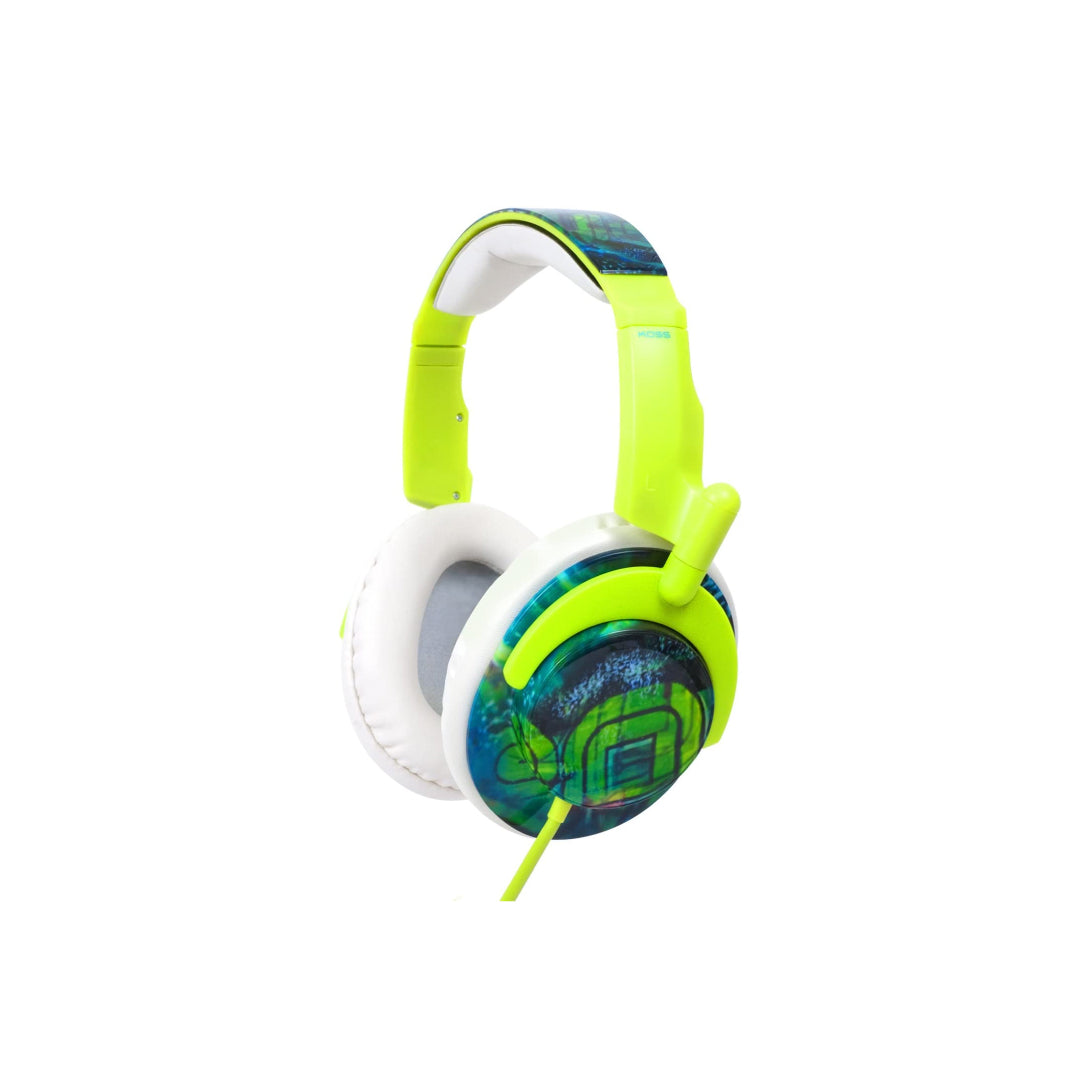 Koss Headphone Full Size Noise Isolating Deep Bass Extra Comfort Fold Flat Design Adjustable Padded Headband 3.5mm 4ft - Green
