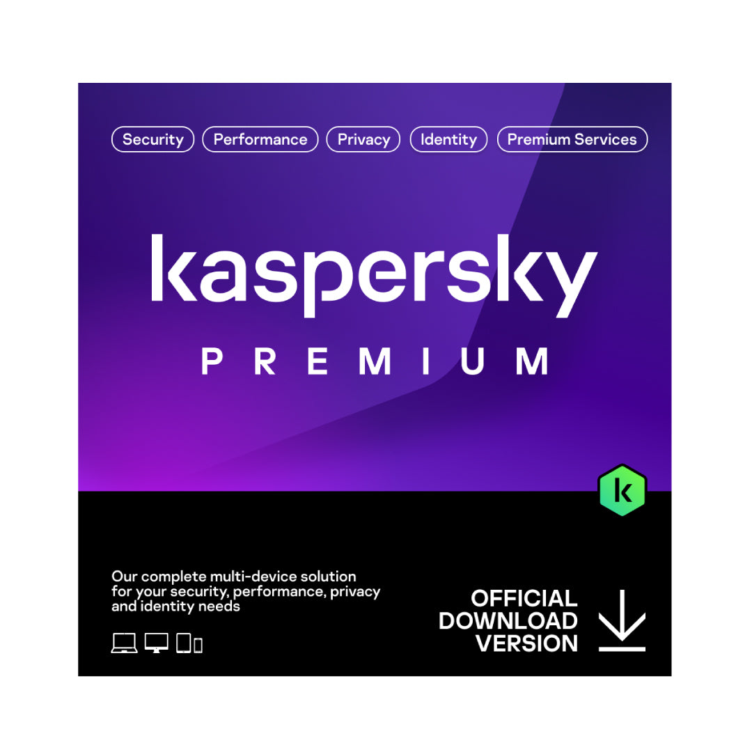 Kaspersky Premium 1-Device 1-Year with Unlimited VPN - Identity Protection - Safe Kids ESD (DOWNLOAD CODE) PC/Mac/Android/iOS