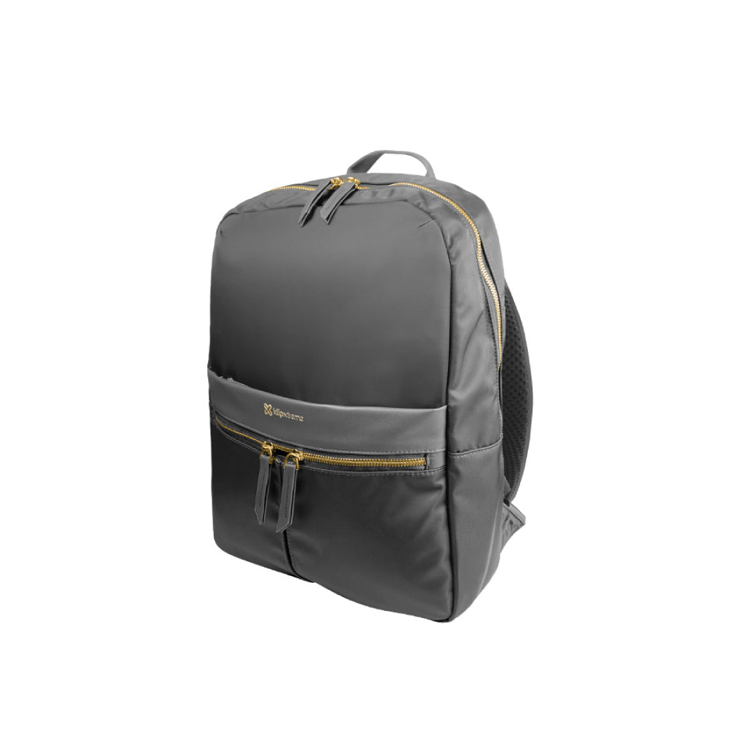 Klipxtreme Backpack 15.6in Bari Premium Tablet Pouch Multiple Compartments Carry Handle Highly Durable - Metal Zippers Contemporary Style - Grey