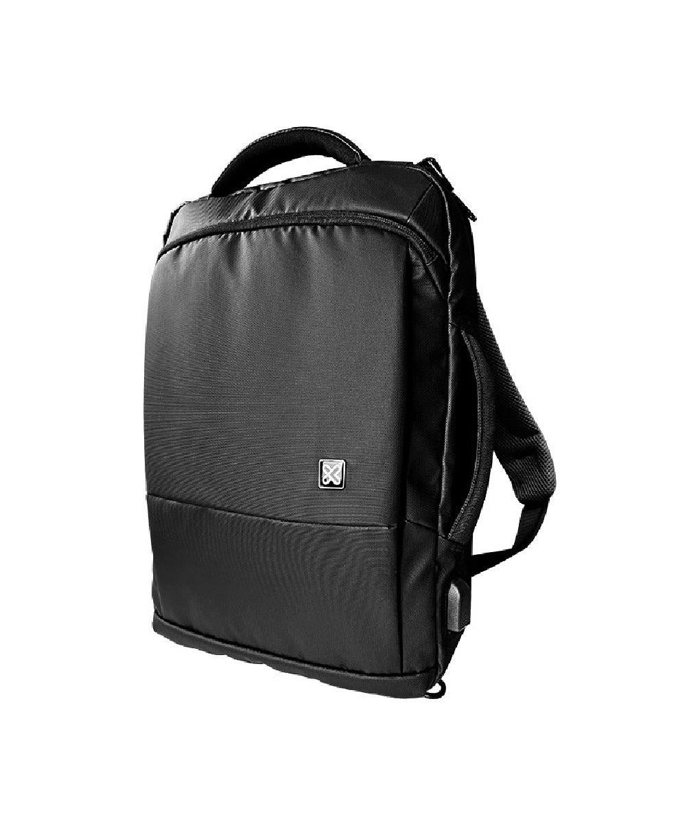 Klipxtreme Backpack 15.6in Bizman 2-in-1 Notebook Case Side Handle Built in USB Port  Padded Tablet Multiple Pockets Carry On Strap - Black