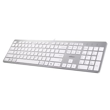 Adesso Keyboard(French) Wired EasyTouch USB-C Connector Copilot AI Hotkey Built in Hub with USB-A USB-C 3.5mm PC/Mac/Android - White