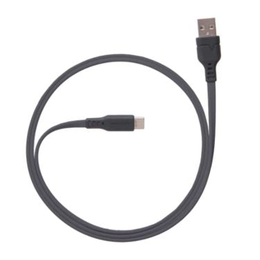 Ventev Charge & Sync USB-C to USB-A Cable 3.3ft  Flat High Speed 2X Copper Fast Charge Reinforced Connector - Box - Gray