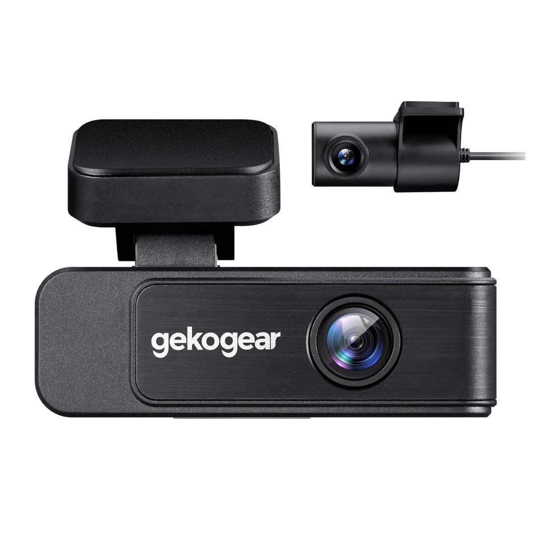 GekoGear Dashcam - Orbit 410 Dual Front (4k) & Rear (1080p) 32GB MicroSD Included (Support up to 256GB) - Black