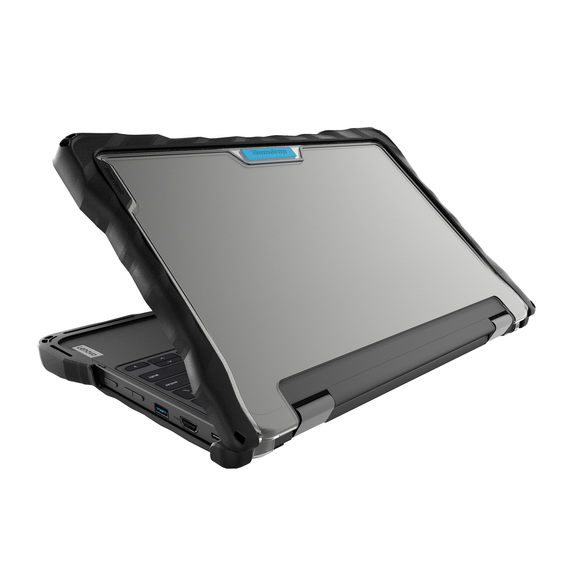 Gumdrop HP Lenovo 500e/500w/300e/300w Chromebook Gen 3 & 500E G4s (2-in-1) DropTech Rugged Case TechShell Certification - Black