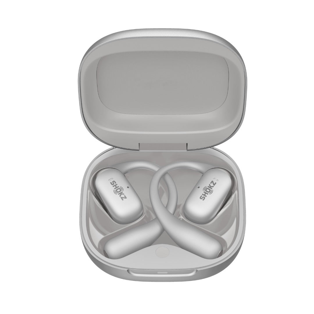 Shokz OpenFit 2+ GREY Open-Ear True Wireless Earbuds Dual microphones with advanced noise-canceling-Dolby Audio-Ni-Ti alloy-Dust, Sweat and Water Resistant IP55