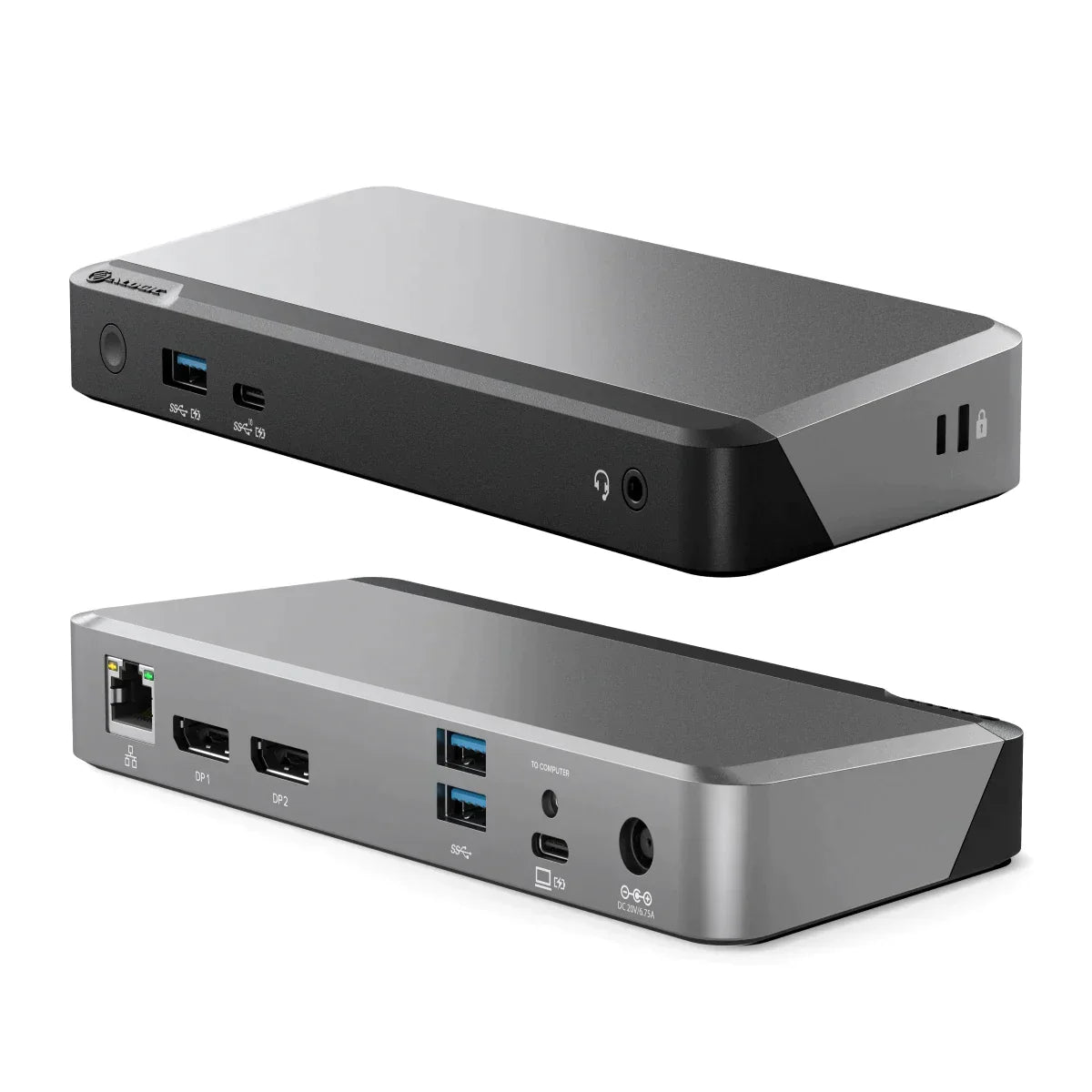 Alogic Docking Station USB-C Dual Display DP Alt. Mode with 100W Power Delivery 2x DisplayPort 4k Ultra HD MX2 - Space Grey