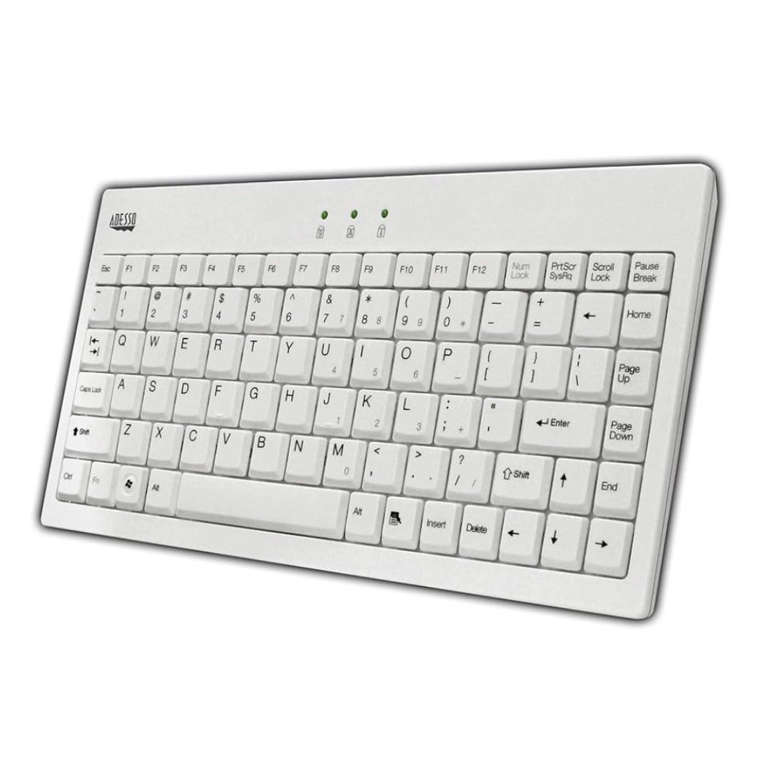 Adesso Keyboard EasyTouch Wired Mini Less than 12in Wide with PS/2 Adapter PC/Mac - White