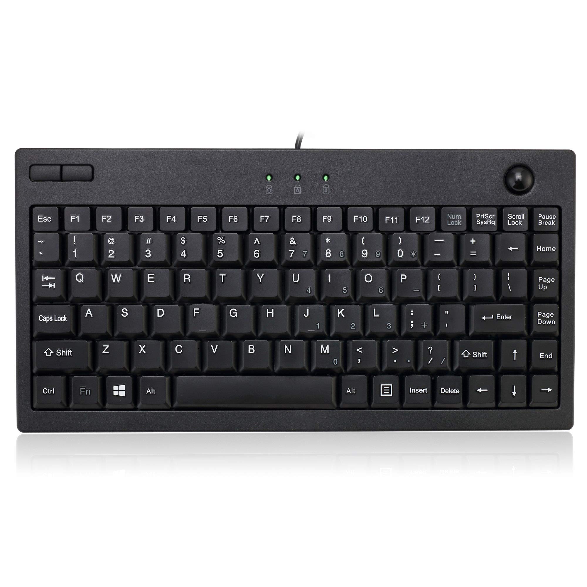 Adesso Keyboard Wired Tru-Form 310 Mini with Trackball - Black