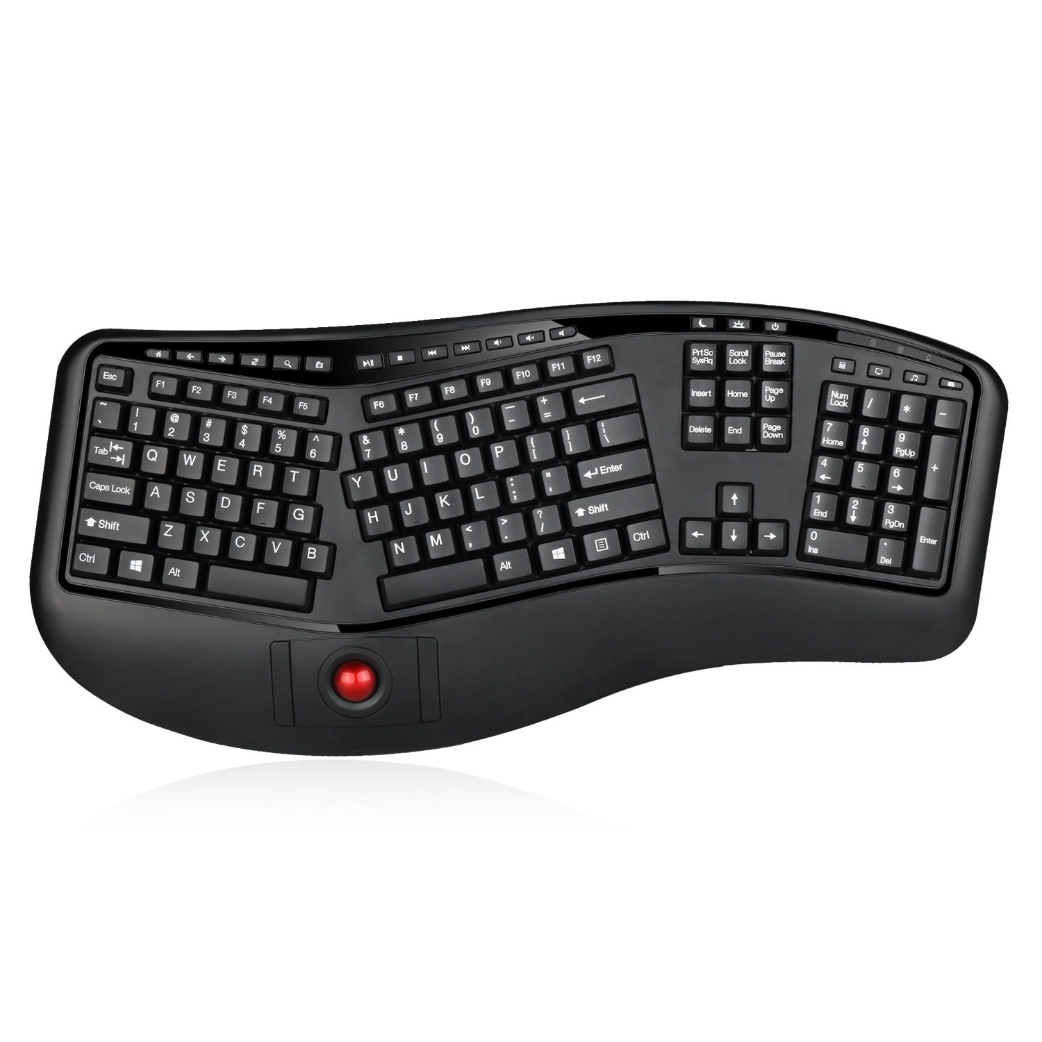Adesso Wireless Desktop Ergonomic Trackball Keyboard