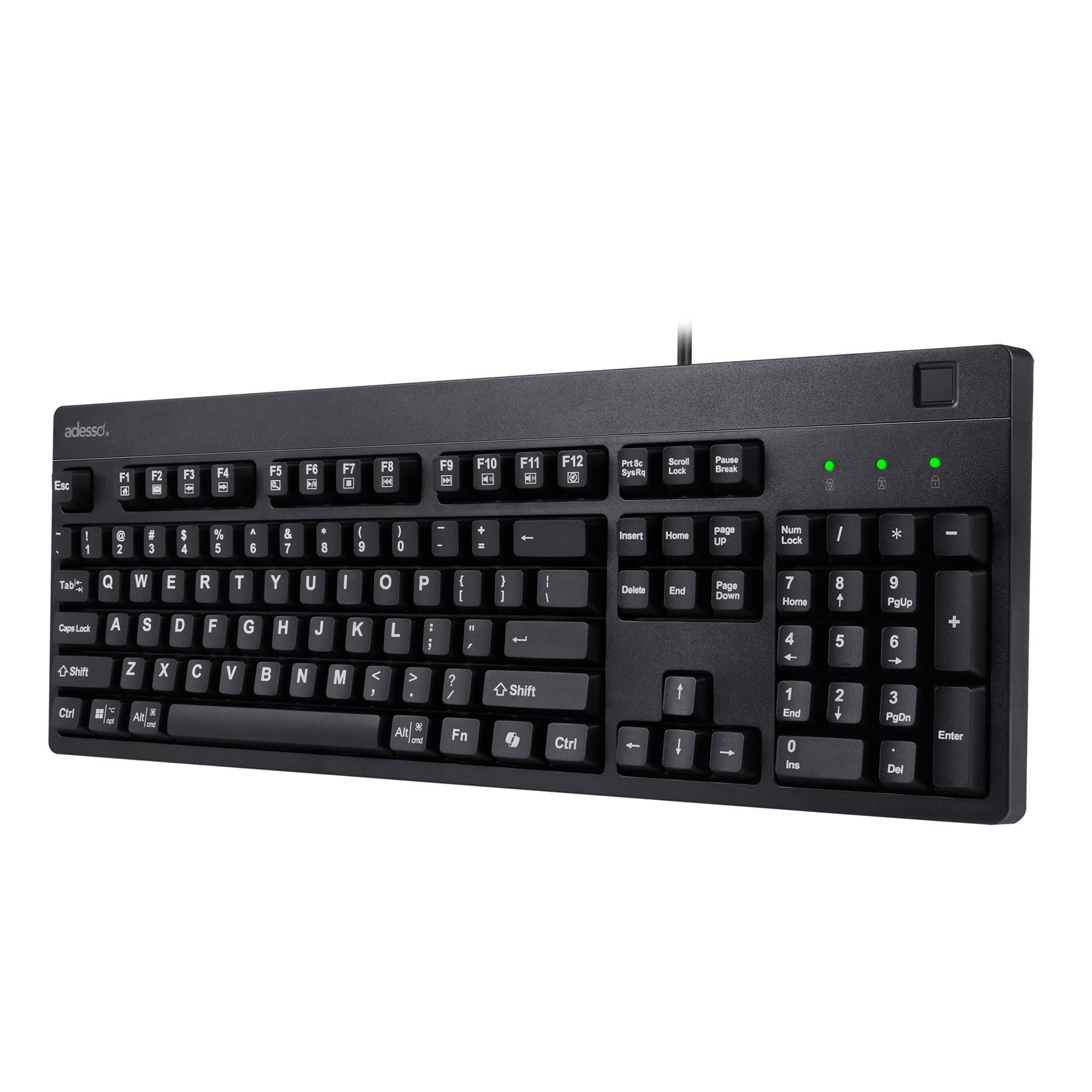 Adesso Keyboard Wired EasyTouch with Finger Print Reader - TCC Compliant