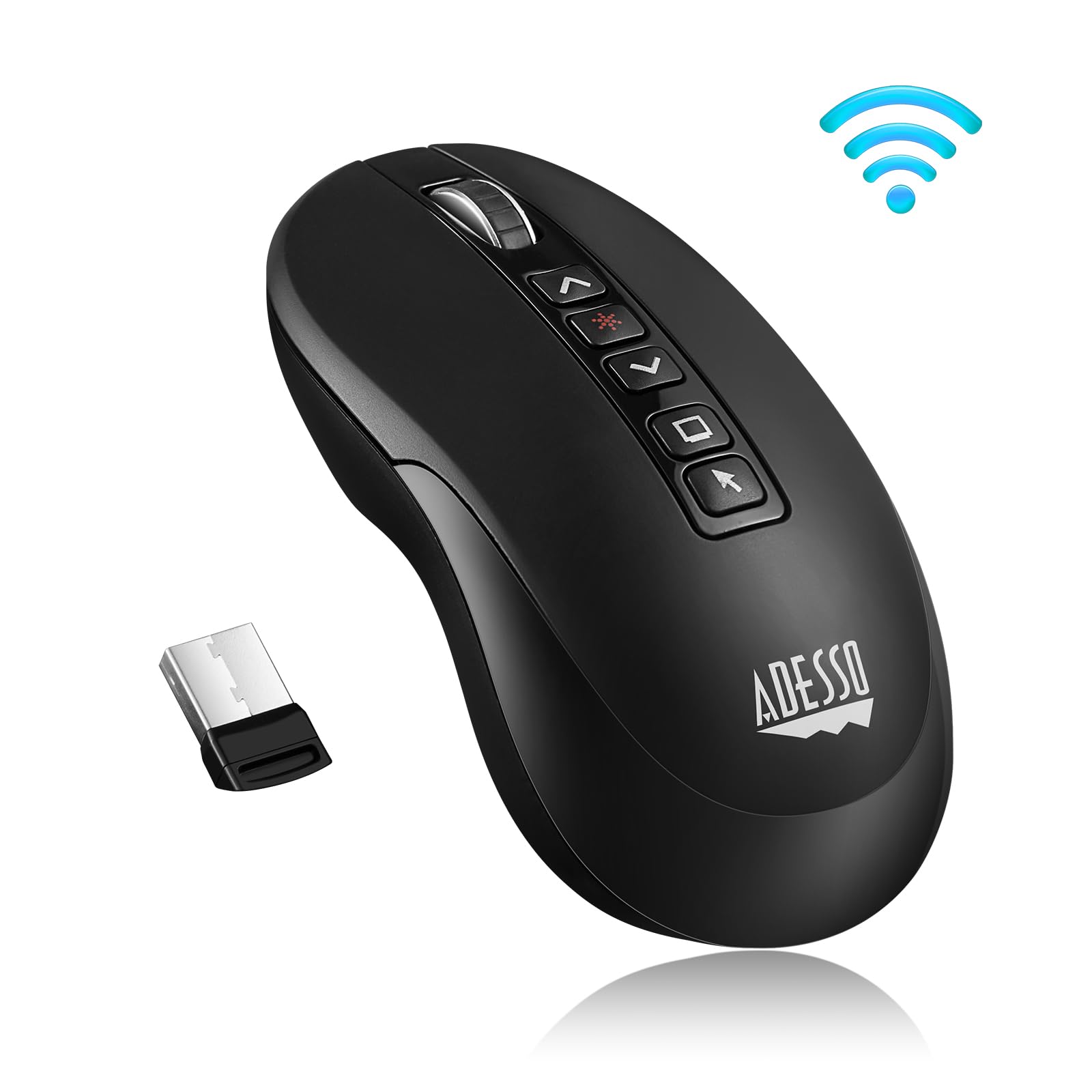 Adesso 2.4Ghz Wireless Presenter Mouse with Laser Pointer and Air Mouse