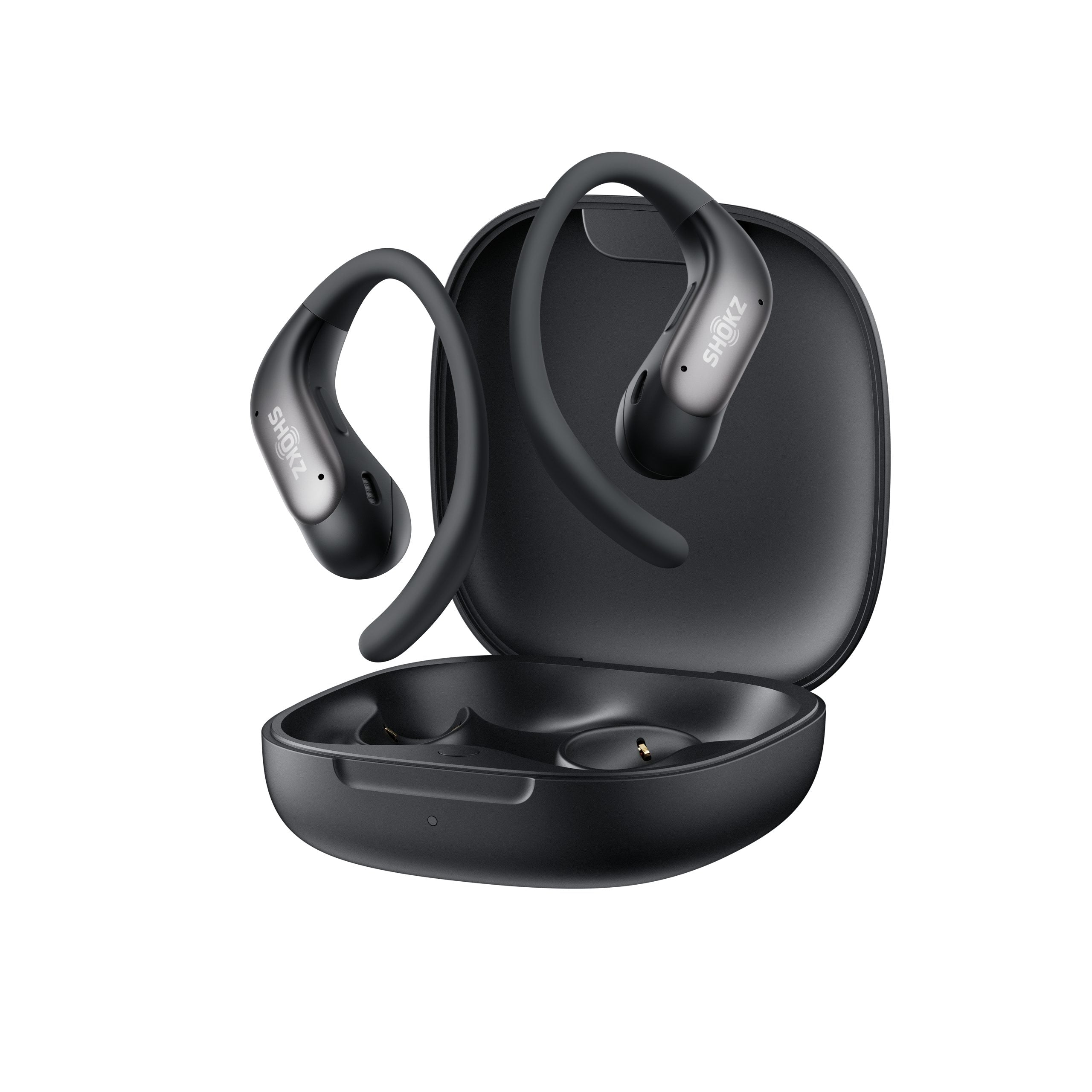 Shokz OpenFit Air 2 Black Bluetooth Headset Smart Mic Around Ear Air Conduction - OpenBass - Water Resistant IP54