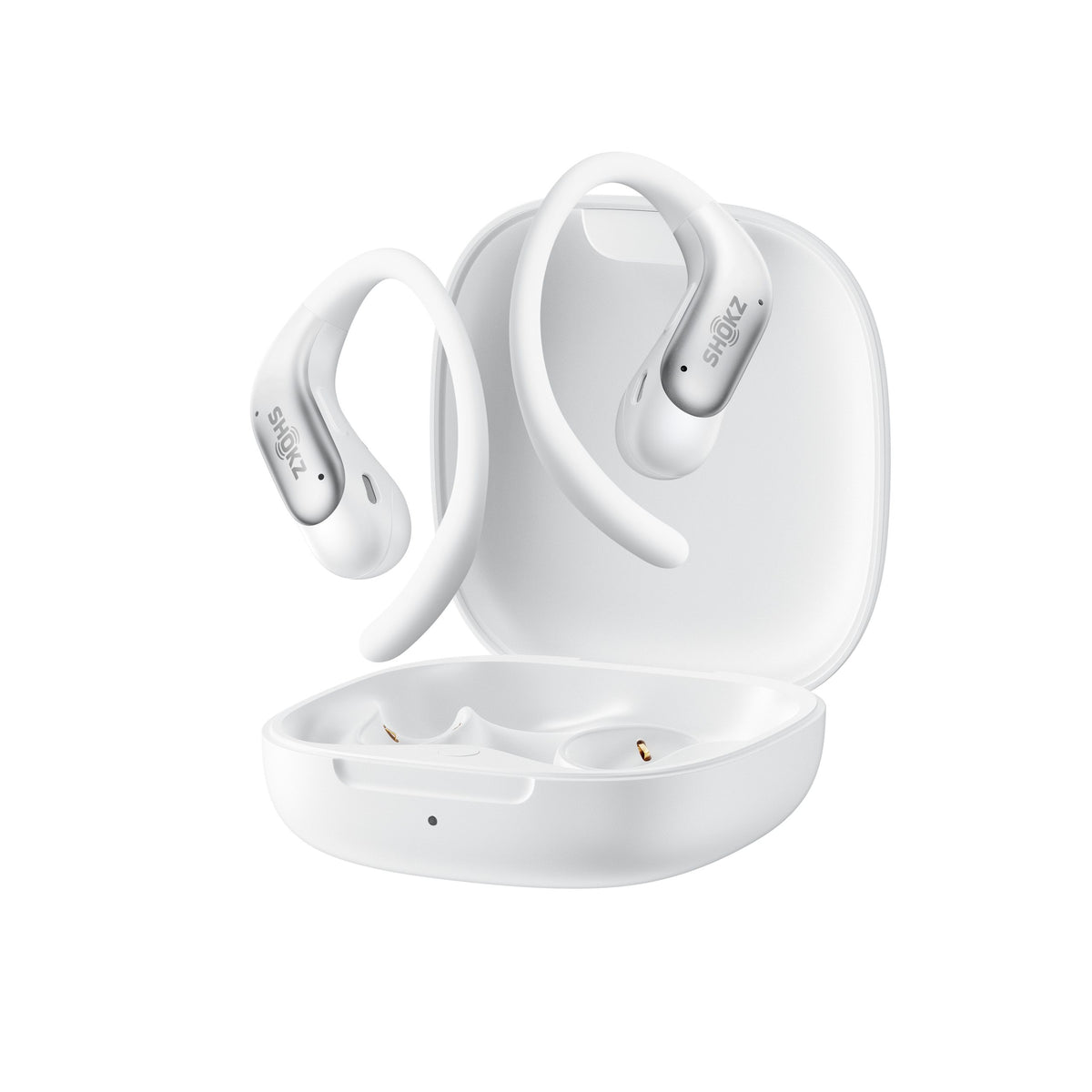 Shokz OpenFit Air 2 White Bluetooth Headset Smart Mic Around Ear Air Conduction - OpenBass - Water Resistant IP54