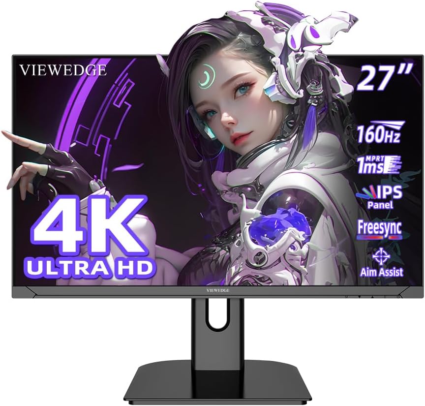 Viewedge Gaming Monitor 27in UHD 4K (3840x2160p) up to 160hz   - Black