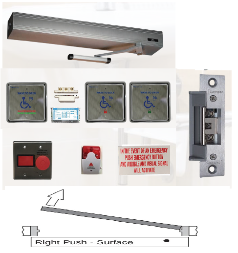 WASHROOM LH PUSH CLR 39\\" KIT
