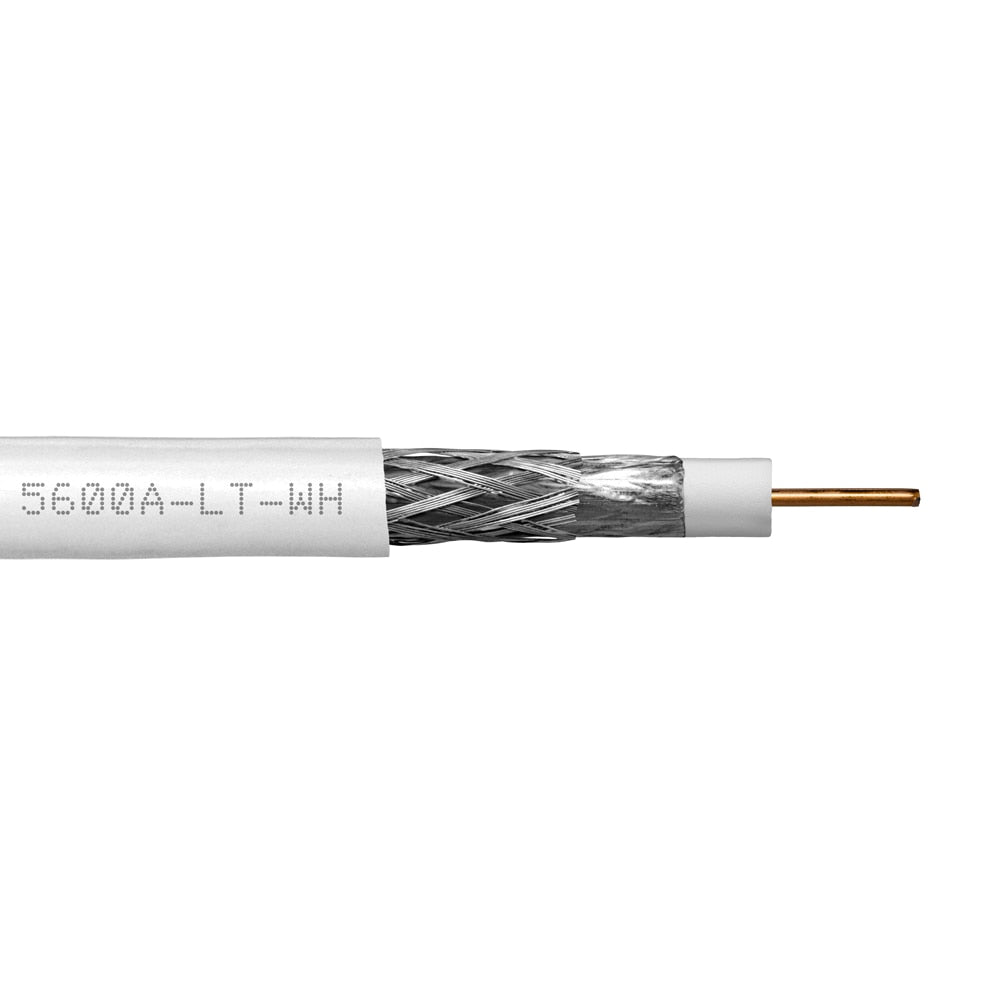 Provo RG6U CATV 18 AWG SOL BC 100% FL SH + 60% AL BRD SH 3000 Mhz Low Temp ETL FT4 UL RoHS – White JKT