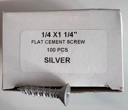 CEMENT SCREW-FLAT 1/4 X 1 1/4