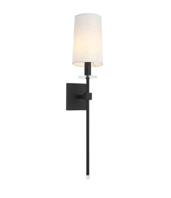 INDOOR WALL SCONCE  E12 NOT EXCEED 10W  W/ LAMP SHADE D5\\" X H26\\" BRUSHED NICKEL 26011-B01A-BN