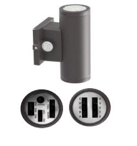 4 IN WALL SCONCE 20W/16W/12W 120-347V 3CCT UP DOWN BLACK