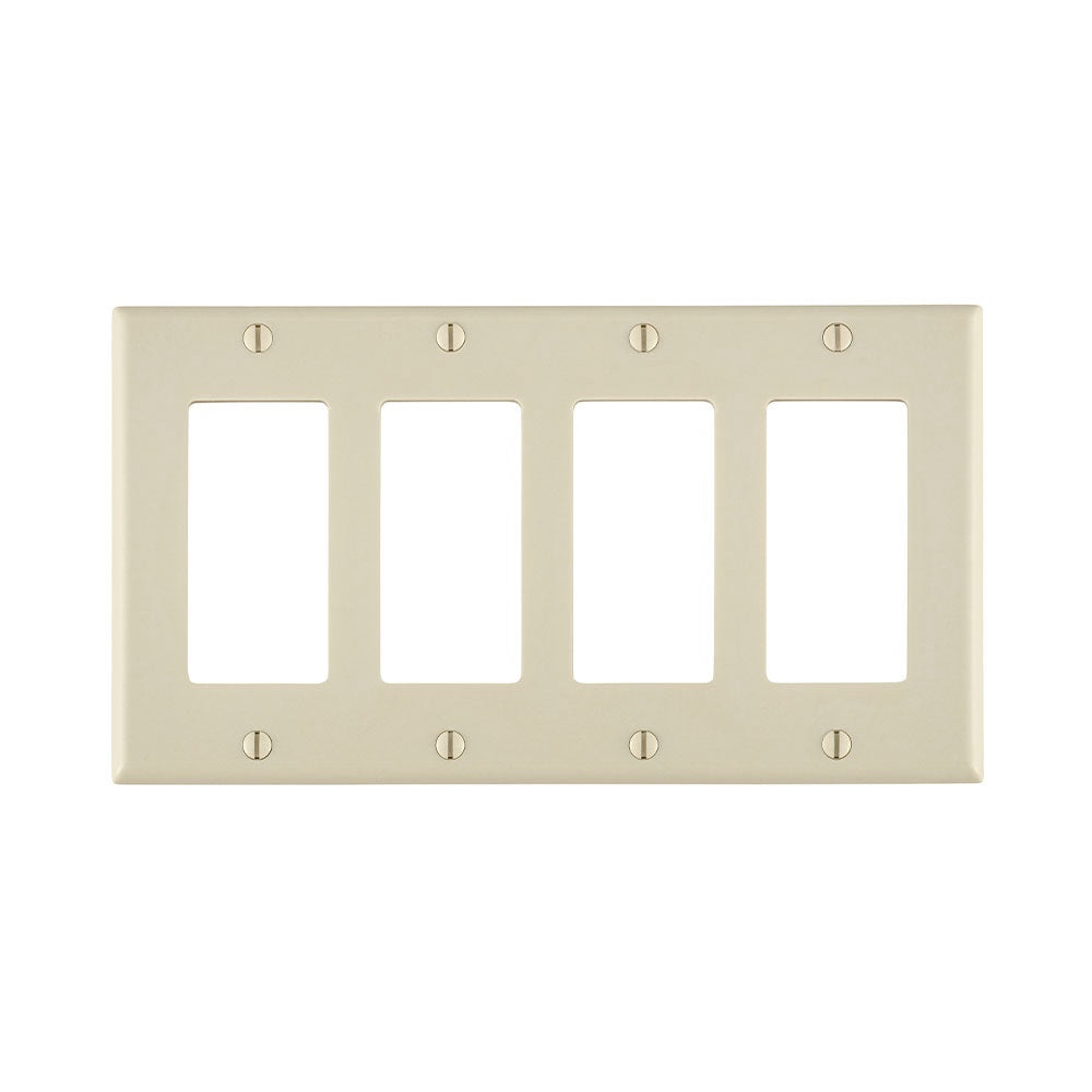 LT- 4-GANG DECORA WALLPLATE, LIGHT ALMOND [ 80412-T ]