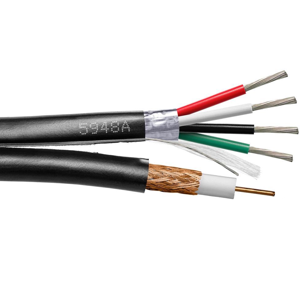 Provo Siamese RG59U CCTV 20 AWG SOL BC 95% BRD SH + 18-4c FL SH STR Control Cable CSA FT4 UL RoHS – Black JKT