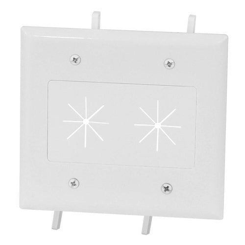 DataComm 45-0015-UWH Cable Plate with Flexible Opening, 2-Gang, White