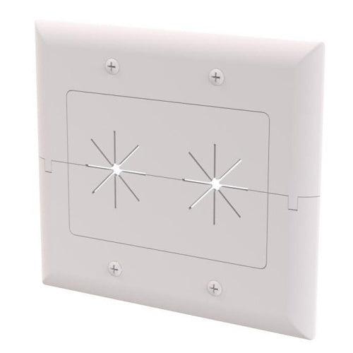 DataComm 45-0027-UWH 2-Gang Flexible Split Plate for Low Voltage Cable Pass-Through, White