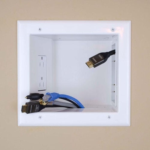 DataComm 45-0052-WH Expandable Media Box with 20A Duplex Receptacle, White