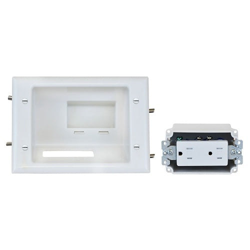 DataComm 45-0071-WH Recessed Low-Voltage Mid-Size Plate