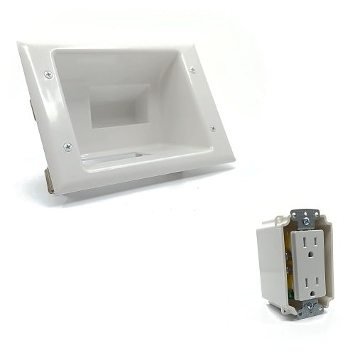 DataComm 45-0071-WH Recessed Low-Voltage Mid-Size Plate