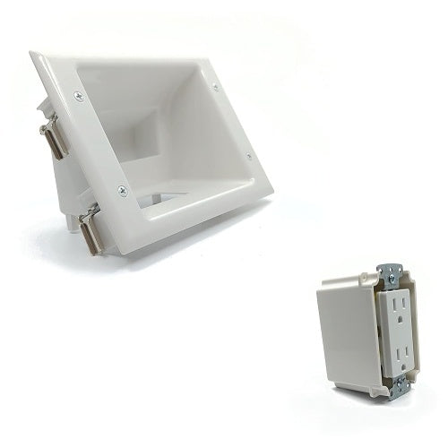 DataComm 45-0071-WH Recessed Low-Voltage Mid-Size Plate