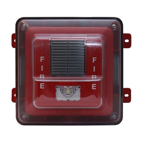 Secutron SPPS-204-70R-WP Weather Protected Wall Speaker / Strobe, Includes Device and Enclosure, 70V, Red