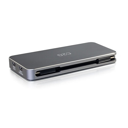 C2G CG54439 USB-C 7-in-1 Dual Display MST Docking Station with HDMI, DisplayPort, VGA and Power Delivery up to 100W, 4K 30 Hz