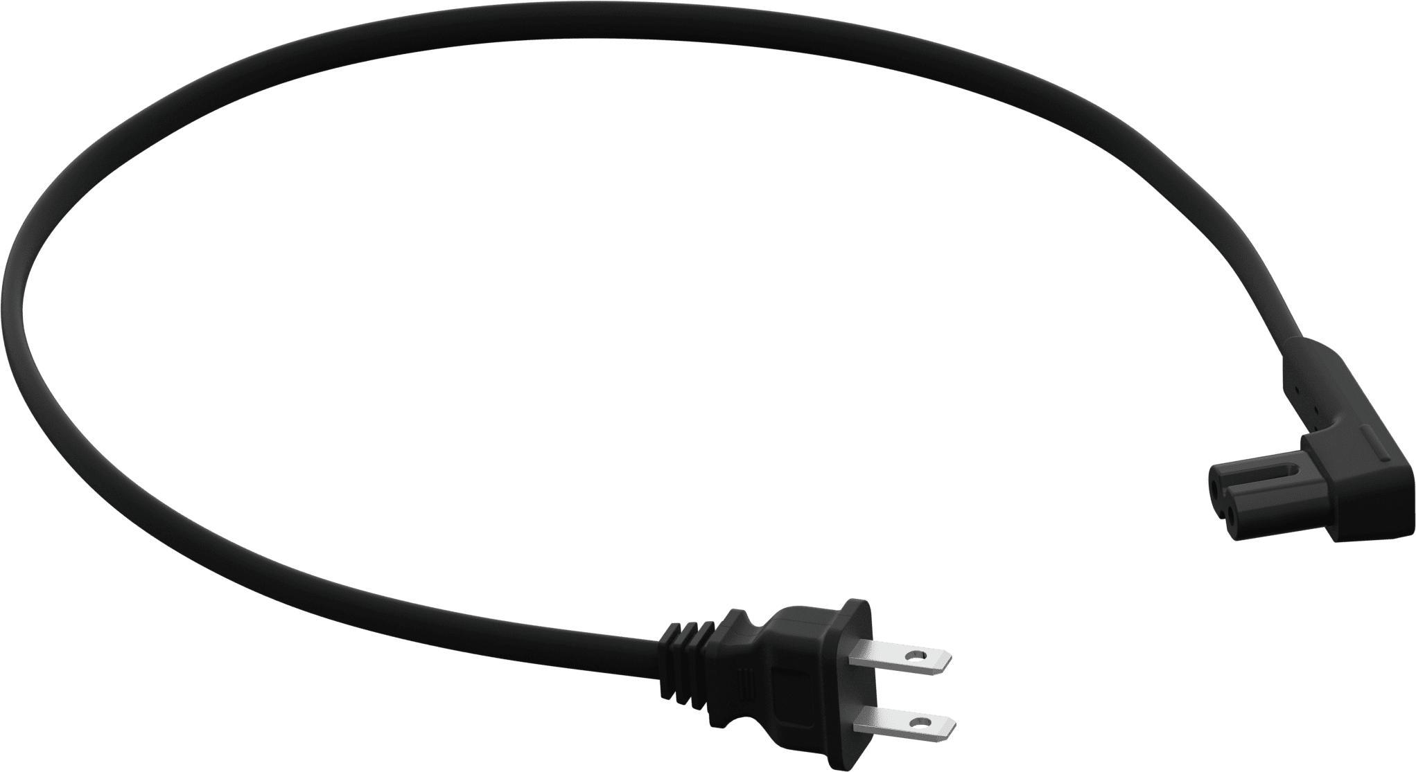 Short Angled Power Cable US (Black)