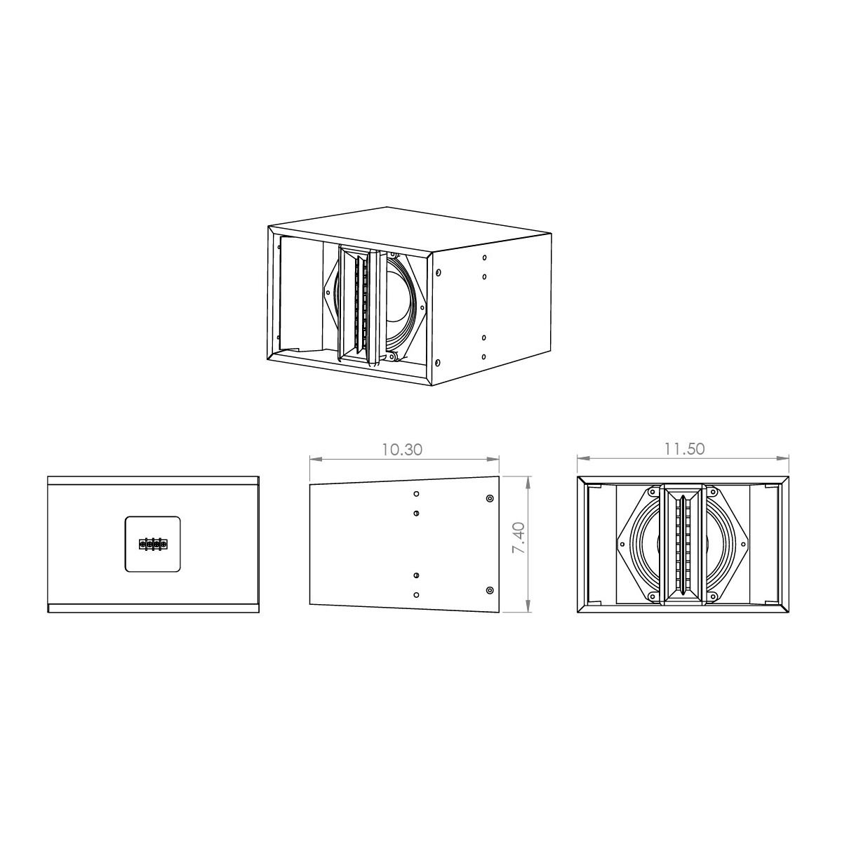 6.5HD-Line Array Outdoor Landscape Speaker 70v WHT w-Spike