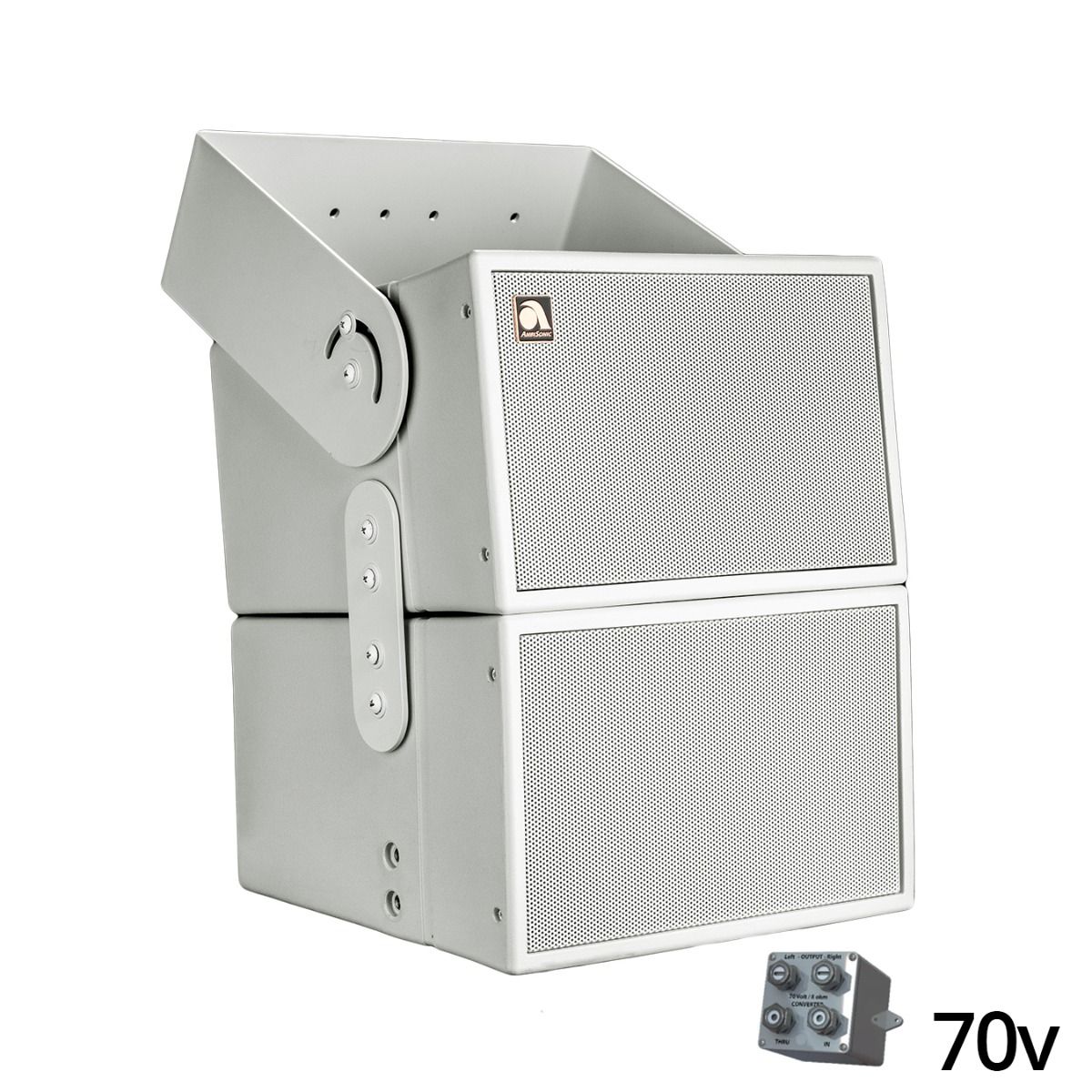 2x 6.5HD-Line Array Outdoor Surface Spkrs 2x70v WHT w-Bracke