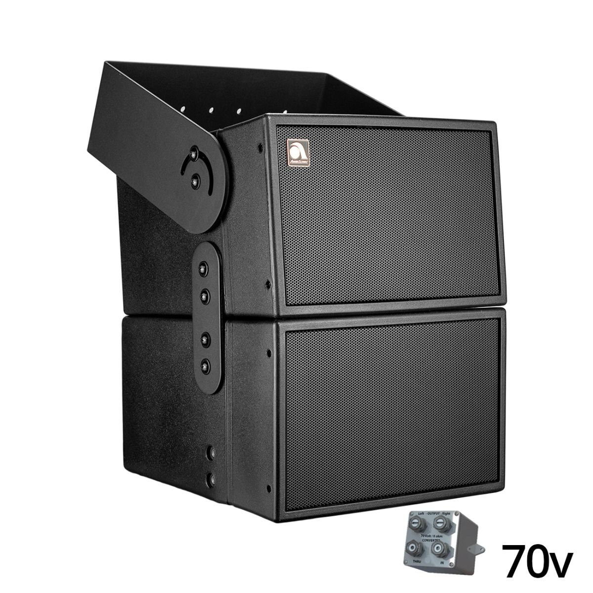 2x 6.5HD-Line Array Outdoor Surface Spkrs 2x70v BLK w-Bracke