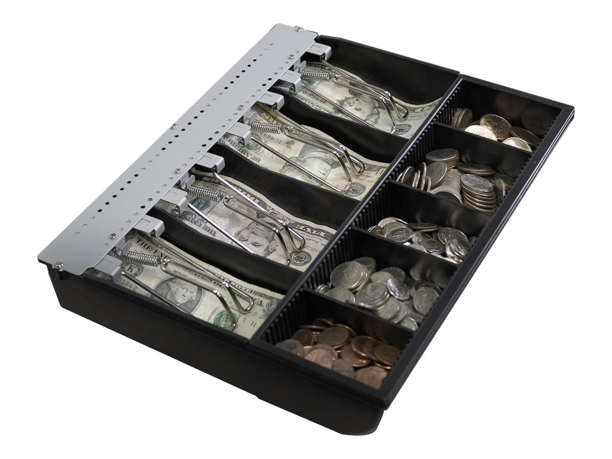 Adesso Cash Drawer Insert Tray POS 13in  with Removable Coin Tray - Black