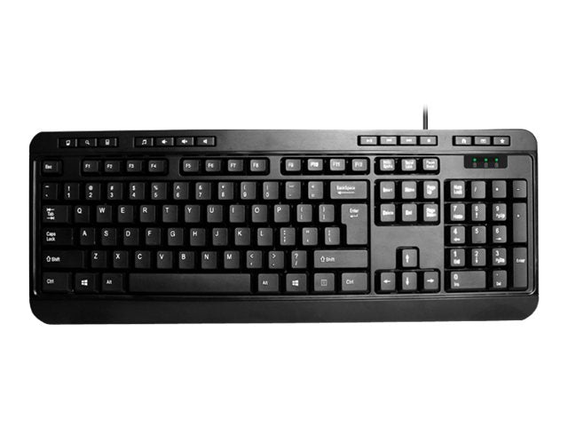 Adesso Keyboard Wired Multimedia Spill-Resistant - Black