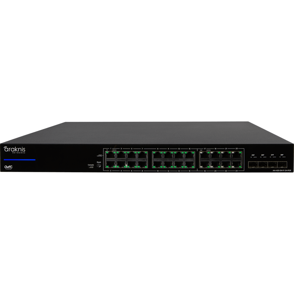 Araknis Networks 420 Series L3 Managed Partial Multi-gig Switch with Full PoE | 24 Plus 4 Front Port