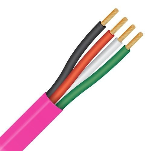 Paige 205080750 22/4 Sound / Security Plenum Rated Unshielded Multiconductor, Stranded Bare Copper, LSPVC Jacket, Pink, Reel, 500'