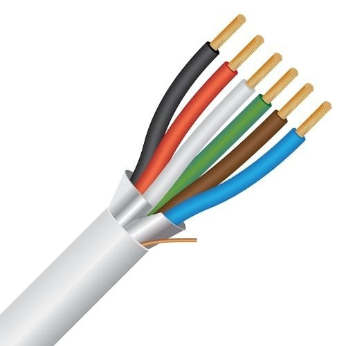Paige 2S18062B5 18/6 Bulk Sound / Security Cable, Stranded, OAS CMP / FPLP, White