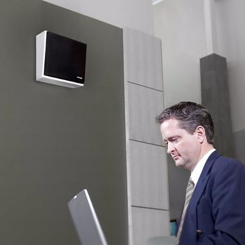 Valcom V-1071 Two-Way 8\\" Angled Metal Wall Speaker Talkback, Gray