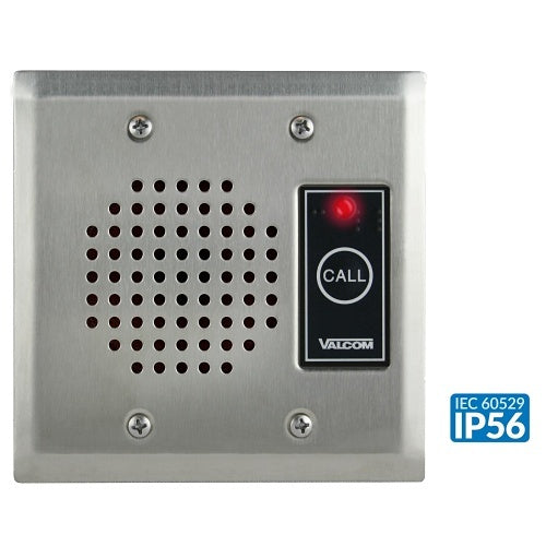 Valcom V-1072B-ST Intercom Doorplate Speaker with LED Talkback, Stainless Steel