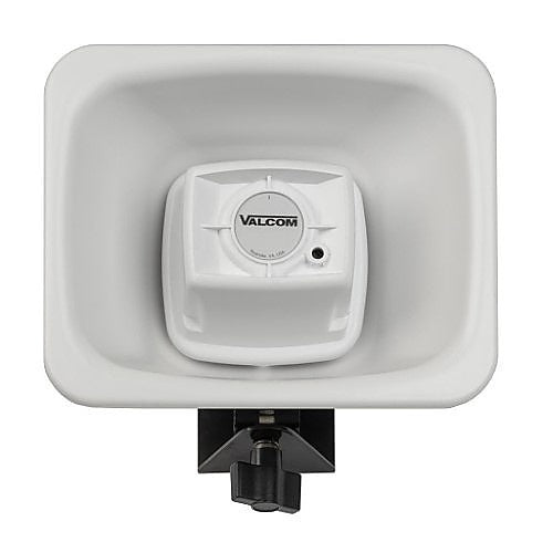 Valcom V-1080-W One Way 3W Amplified FlexHorn with Mounting Bracket, White