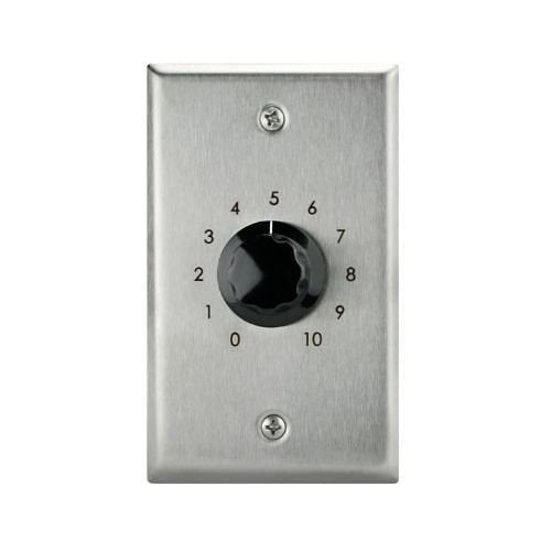 Valcom V-1094A Wall Mounted Page Port PreAmp/Expander, Brushed Stainless-Steel Plate