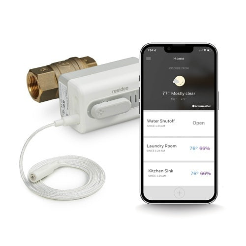 Resideo VWS02Y-1 Wi-Fi Actuator with 1/2\\" NPT Ball Valve