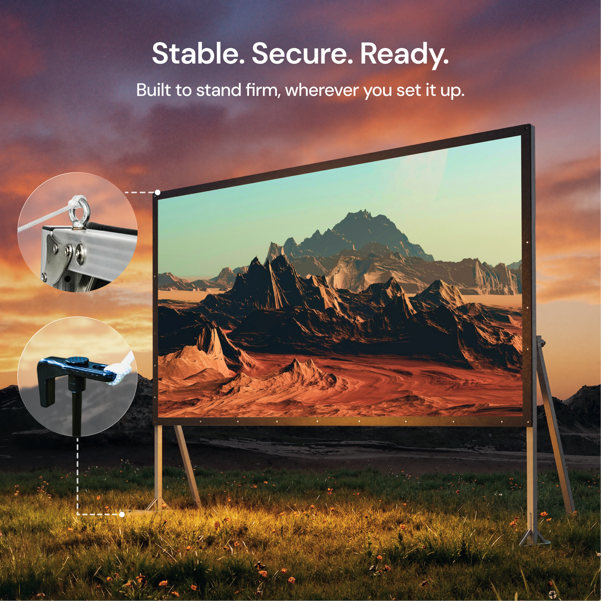 Valerion - 120 Outdoor Camping Portable Folding Matte White Screen