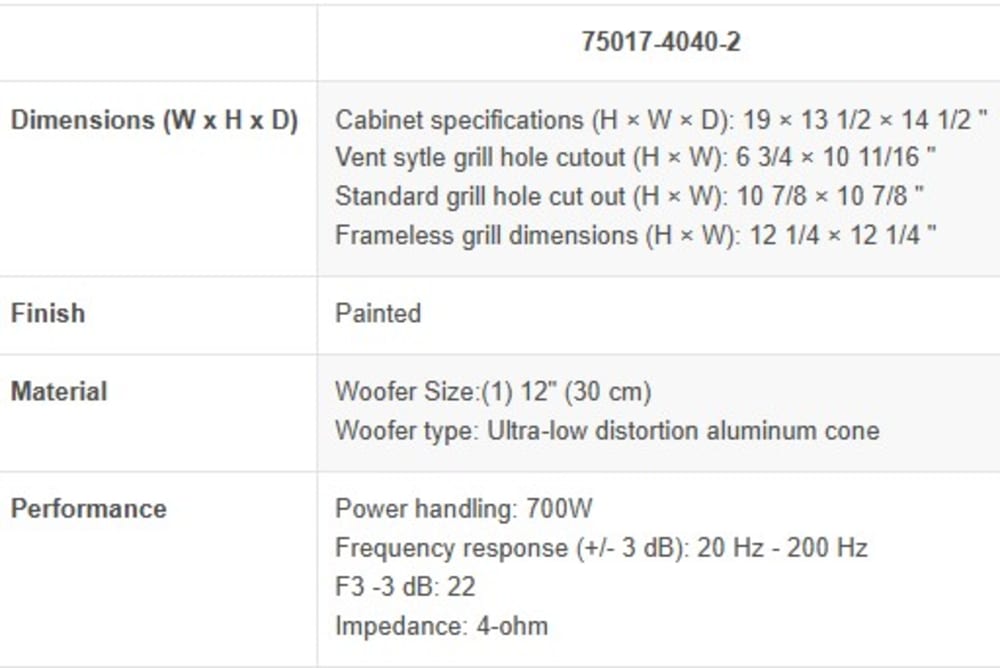 Triad Standalone Silver FlexSub (4-ohm, painted)